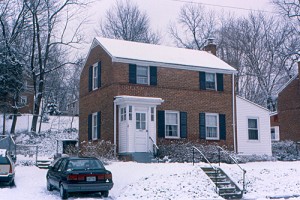 house in snow